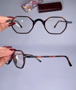 عینک فریم کائوچویی زاویه دار نیمه مطالعه   010515