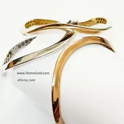 النگو طلای ۱۸ عیار پیچ سه رنگ فیوژن