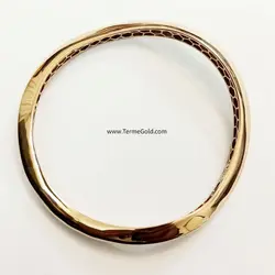النگو طلای ۱۸ عیار پیچ سه رنگ فیوژن