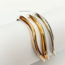 النگو طلای ۱۸ عیار پیچ سه رنگ فیوژن