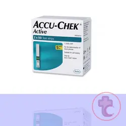 نوار تست قند خون اکیو چک مدل accu chek active بسته 50 عددی