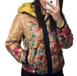 کاپشن بادی کوتاه طرح دار زنانه