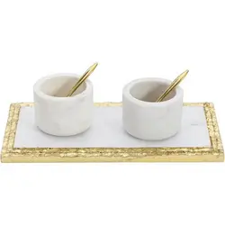 ست 5 تکه جا شکری مدل MARBLE رنگ سفید/طلایی کد 673111