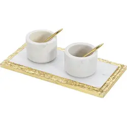 ست 5 تکه جا شکری مدل MARBLE رنگ سفید/طلایی کد 673111