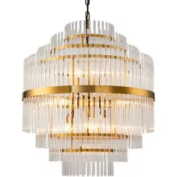 لوستر کریستال مدل NENO رنگ شفاف/برنجی سایز d60cm کد 664172
