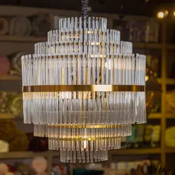 لوستر کریستال مدل NENO رنگ شفاف/برنجی سایز d60cm کد 664172