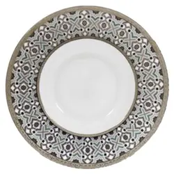 بشقاب سوپ خوری مدل KENRIC رنگ آبی/طلایی اندازه d24cm کد 657102s