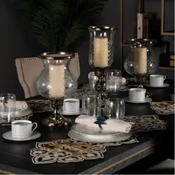 بشقاب میوه خوری مدل RUBEEN رنگ سفید/نقره ای سایز d22cm کد 657165s