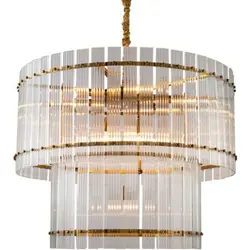 لوستر کریستال مدل BRIGHT رنگ شفاف/برنجی d88cm کد 663878