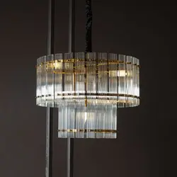 لوستر کریستال مدل BRIGHT رنگ شفاف/برنجی d88cm کد 663878