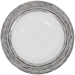 بشقاب سوپ خوری مدل LINES رنگ نقره ای/سفید اندازه d23cm کد 652594s