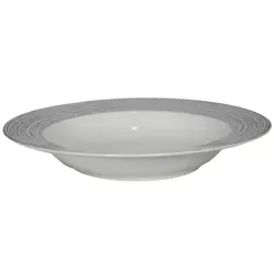 بشقاب سوپ خوری مدل LINES رنگ نقره ای/سفید اندازه d23cm کد 652594s