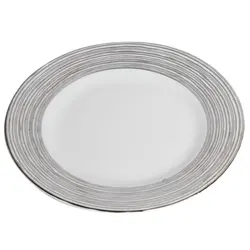 بشقاب میوه خوری مدل LINES رنگ نقره ای/سفید اندازه d21cm کد 652587s