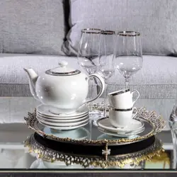 فنجان و نعلبکی قهوه خوری مدل LUSTRE رنگ کرم کد 652573s