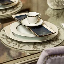 فنجان و نعلبکی قهوه خوری مدل LUSTRE رنگ کرم کد 652573s