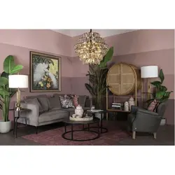 لوستر کریستال مدل PRINCESS رنگ شفاف/برنجی قطر d80cm کد 663892