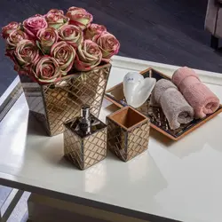 سطل آشغال مدل BASIL رنگ برنزی کد 653231