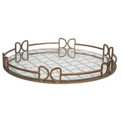 سینی مدل ELLIE رنگ طلایی اندازه d41cm کد 578895