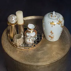 سینی مدل ELLIE رنگ طلایی اندازه d41cm کد 578895