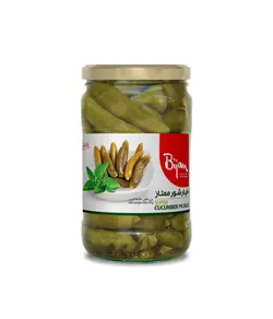 بیژن کنسرو خیار شور ممتاز شیشه ای 680 گرمی