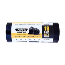دارکوب کیسه زباله رولی مشکی متوسط 18 برگی 75 * 55