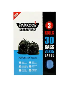دارکوب کیسه زباله جعبه ای آبی  بزرگ 3 رول 30 برگی 70 * 85