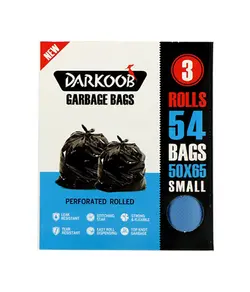 دارکوب کیسه زباله جعبه ای آبی کوچک 3 رول 54 برگی 65*50