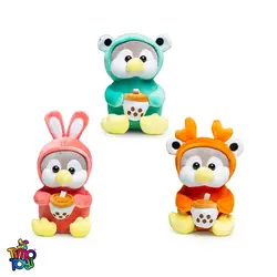 عروسک پنگوئن با bubble tea یانیک