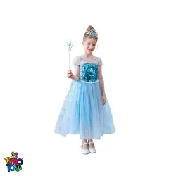 لباس پرنسس Elsa رنگ آبی به همراه اکسسوری