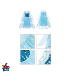لباس پرنسس Elsa رنگ آبی به همراه اکسسوری