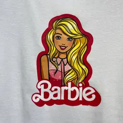 تیشرت کراپ سفید دخترانه مدل باربی Barby