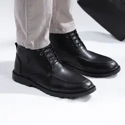 کفش ساقدار چرم مشکی مدل مردانه LV