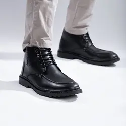 کفش ساقدار چرم مشکی مدل مردانه LV