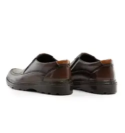 کفش چرم قهوه ای پسرانه مدل کلاسیک Brown