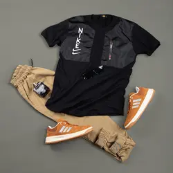 تیشرت مشکی محرمی مدل Nike یقه گرد مردانه