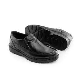 کفش چرم مشکی کلاسیک بدون بند مردانه