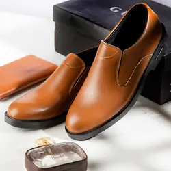 کفش چرم کلاسیک قهوه ای مردانه رسمی مجلسی