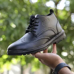 کفش چرم ساقدار ( نیم بوت ) مشکی مردانه