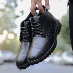 کفش چرم ساقدار ( نیم بوت ) مشکی مردانه