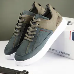 کفش چرم اسپرت خاکستری قهوه ای پسرانه