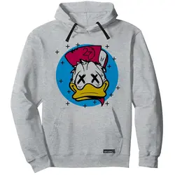 هودی ملانژ خاکستری دخترانه طرح داکی داک اردک