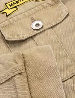 کاپشن کتان کرم کلاهدار داخل خز مدل مردانه