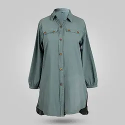 مانتو نخی مدل دو جیب دکمه ای دخترانه در 3 رنگ