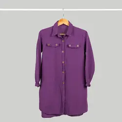 مانتو نخی مدل دو جیب دکمه ای دخترانه در 3 رنگ