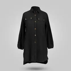 مانتو نخی مدل دو جیب دکمه ای دخترانه در 3 رنگ