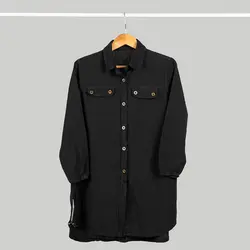 مانتو نخی مدل دو جیب دکمه ای دخترانه در 3 رنگ