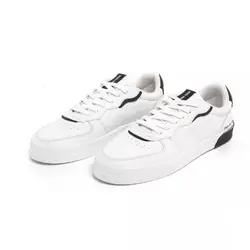 کفش چرم سفید پشت مشکی مدل مردانه