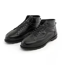 کفش نیم بوت چرم مشکی مدل مردانه