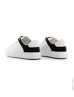 کفش چرم سفید پشت مشکی مدل مردانه