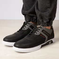 کفش چرم مردانه جدید مدل اسپرت مشکی طوسی